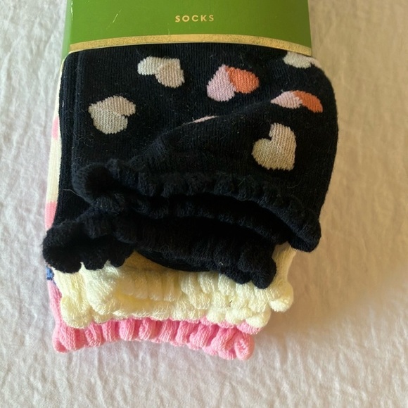 Kate Spade: Black & Pink Heart Patterned Socks - Picture 15 of 15